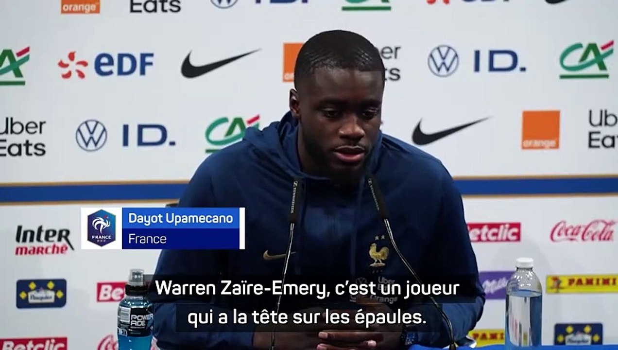 Bleus - Upamecano : "Warren Zaïre-Emery n'a aucune pression"