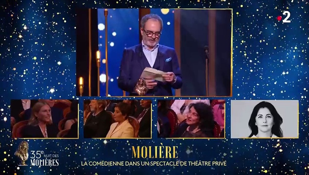 Cristiana Reali a reçu le Molière de la Comédienne dans un spectacle de Théâtre privé pour "Un tramway nommé désir" lors de la 35e Nuit des Molières diffusée sur France 2.