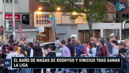 El baño de masas de Rodrygo y Vinicius tras ganar la Liga