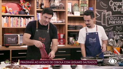 Fraldinha ao molho de cebola com legumes salteados | Band Receitas