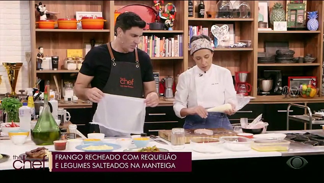 Frango recheado com requeijão e legumes salteados na manteiga | Band Receitas