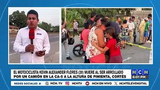 Conductor de motocicleta muere al ser embestido por un camión en Pimienta, Cortés