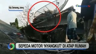 Rem Blong, Motor Wisatawan Nyangkut di Atap Rumah Warga Semarang
