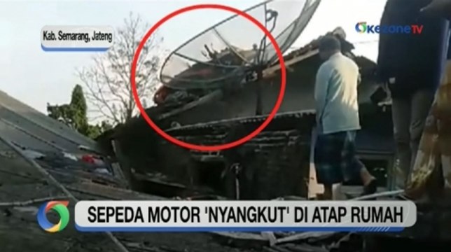 Rem Blong, Motor Wisatawan Nyangkut di Atap Rumah Warga Semarang