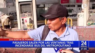 ¡Pánico en el Metropolitano! bus se incendia y pasajeros huyen por ventanas