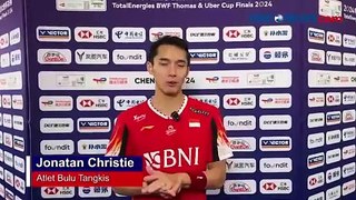 Jonatan Christie Tak Menyangka Bersama Tim Beregu Putri Indonesia Lolos Final Piala Thomas dan Uber 2024
