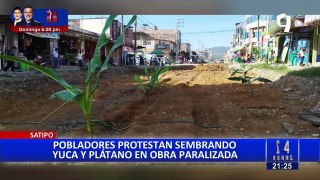 Satipo: vecinos siembran plátanos y yucas en protesta por obra paralizada