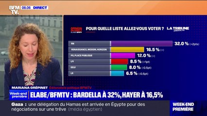 Européennes: l'écart se creuse encore entre la liste du camp présidentiel et celle du Rassemblement National