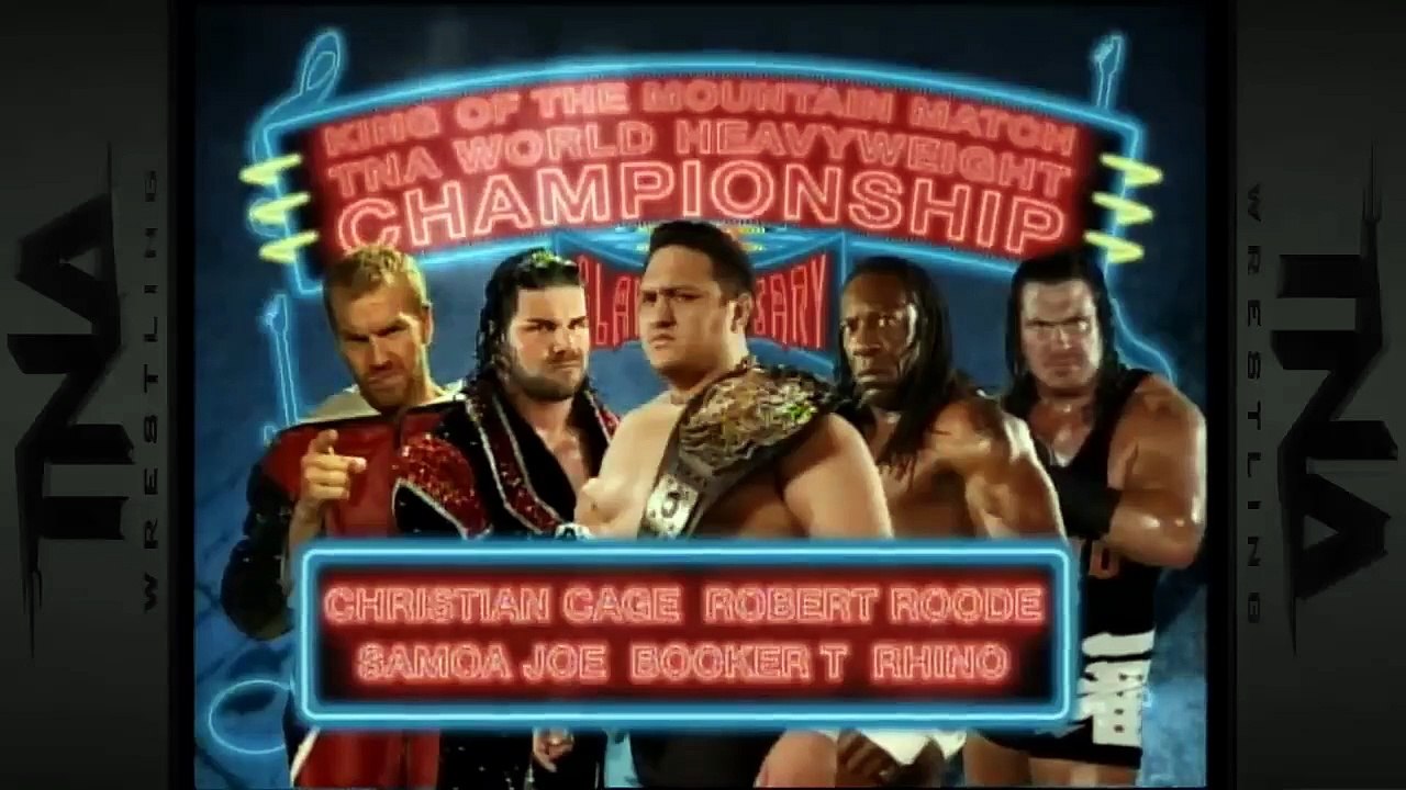 TNA Slammiversary 2008 - Samoa Joe vs Booker T vs Christian Cage vs Rhino vs Robert Roode (King Of The Mountain Match, TNA World Heavyweight Championship)
