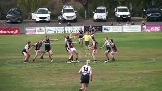 Sandhurst's Lachlan Tardrew on his way to the most possessions and ranking points recorded in a BFNL game