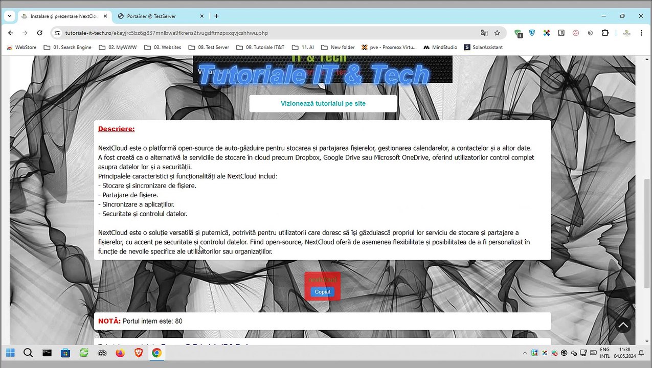 Instalare și prezentare NextCloud