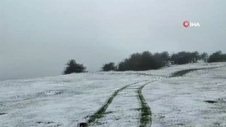 Tokat'ta mayıs karı yaylayı beyaza bürüdü