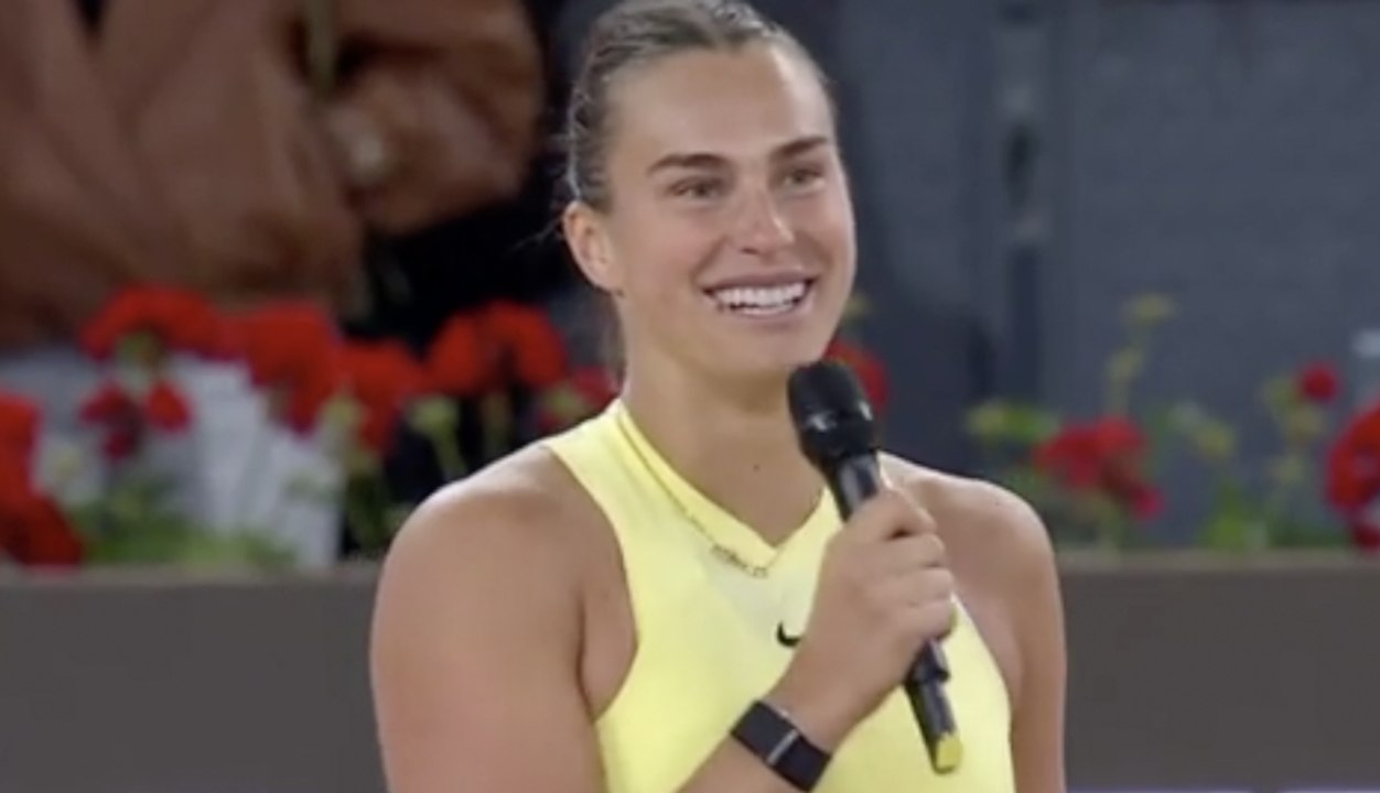 Tennis - Madrid 2024 - Aryna Sabalenka after her defeat in the final against Iga Swiatek in Madrid