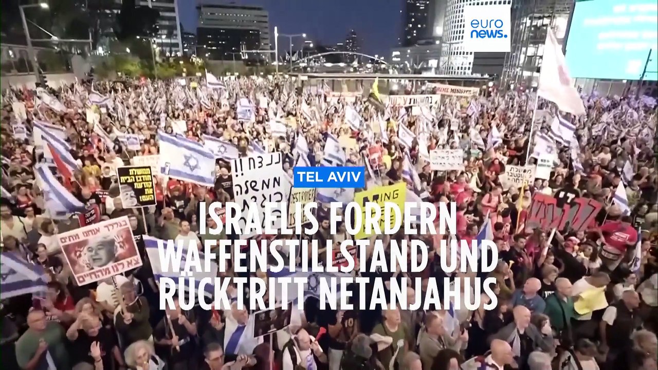 Zehntausende Israelis fordern Waffenstillstand und Rücktritt Netanjahus