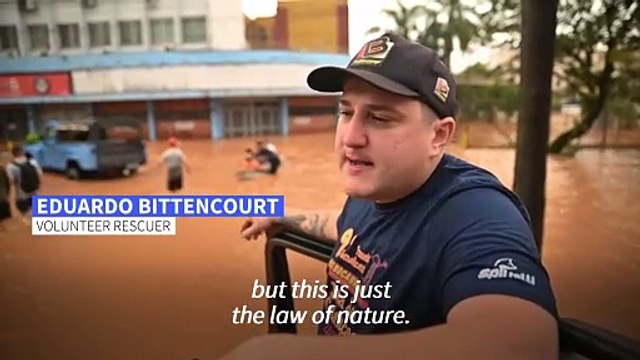 Brazilian volunteers rush to rescue people stranded by deadly floods