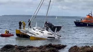 Dramatic videos shows aftermath of sailing boat crash