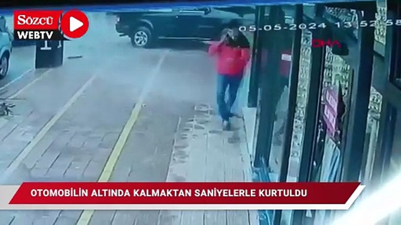 Otomobilin altında kalmaktan saniyelerle kurtuldu