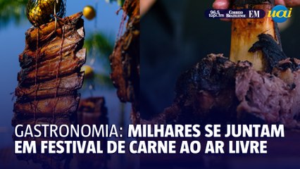 Download Video: Milhares de pessoas se reúnem em festival de carnes ao ar livre, em Tiradentes