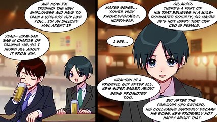 The guy who never tries, finally stands up when his beautiful boss is in trouble...