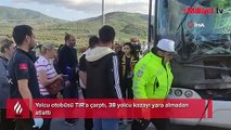 Faciadan dönüldü! Yolcu otobüsü TIR'a çarptı: 38 yolcu kazayı yara almadan atlattı