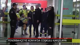 Fenerbahçe kafilesine Konya'da coşkulu karşılama