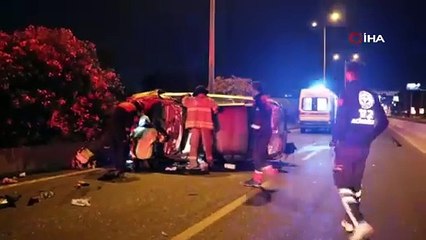 Kontrolden çıkan otomobil takla attı: 1 ağır yaralı