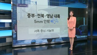 [날씨] 중부·전북·영남 내륙 5mm 안팎 비...서쪽 중심 서늘 / YTN