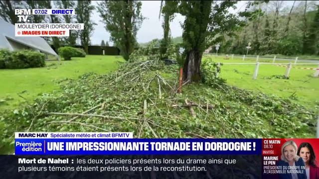 Une impressionnante tornade a balayé le village de Mouleydier, en Dordogne