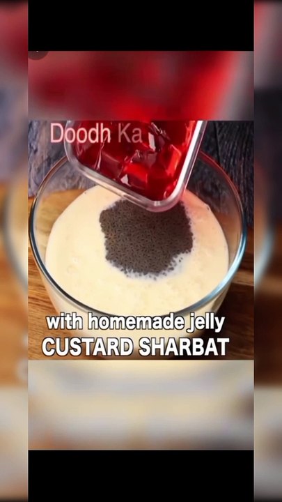 custarad Sharbat / Doodh ka Sharbat/ custard Sharbat with homemade jell/yVanilla Sharbat/ Vanilla Sharabat recipe / Vanilla recipe/ milkshake drink