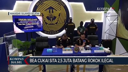 Bea Cukai Sita 2,5 Juta Batang RokokIlegal