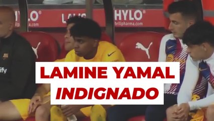 Lamine Yamal se enoja tras ser sustituido en el partido contra Girona 😠