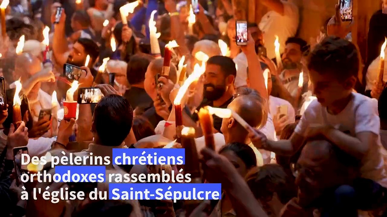 Jérusalem : des pèlerins chrétiens orthodoxes célèbrent la cérémonie du Feu sacré