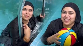 Shoaib Sister Saba Ibrahim In Burqa Swimming Pool Vacation Video Troll, Public Reaction Viral