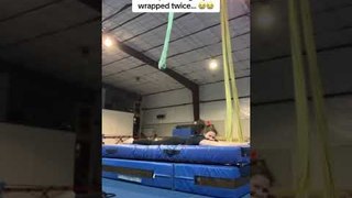 Gymnast Accidentally Faceplants Into Mat While Attempting Aerial Trick