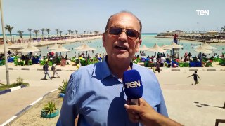 توافد آلاف المواطنين على الشواطئ العامة خلال احتفالات شم النسيم