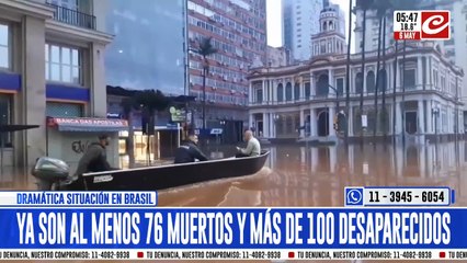 Inundaciones en Brasil: hay al menos 76 muertos y decenas de desaparecidos