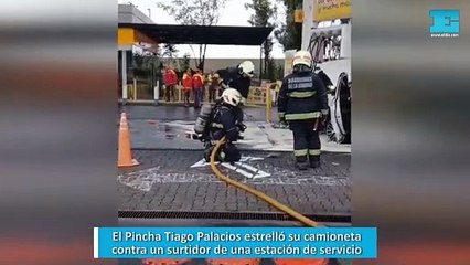 El Pincha Tiago Palacios estrelló su camioneta contra un surtidor de una estación de servicio
