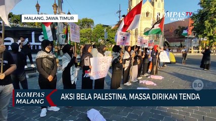 Aksi Bela Palestina di Malang, Massa Dirikan Tenda