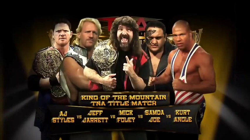 TNA Slammiversary 2009 - Kurt Angle vs Samoa Joe vs Mick Foley vs Jeff  Jarrett vs AJ Styles (King Of The Mountain Match