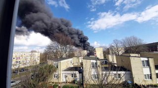 Fire in Northan Nr Itchen Bridge Southampton