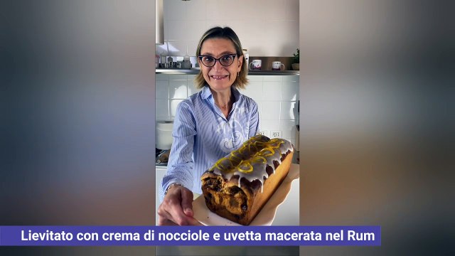 Plumcake con crema di nocciole e uvetta macerata nel rum