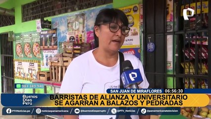 下载视频: Vecinos de SJM aterrorizados por barristas que se enfrentan a balazos y pedradas: 