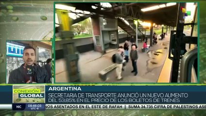 Gobierno argentino aumentó el boleto de tren en un 53,85%