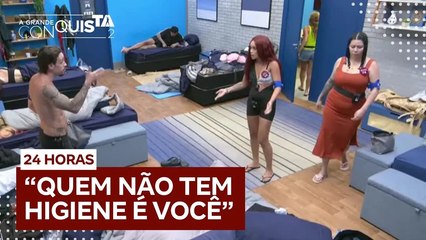 TH discute com Jey Jey sobre limpeza do banheiro: “Quem não tem higiene é você” | A Grande Conquista