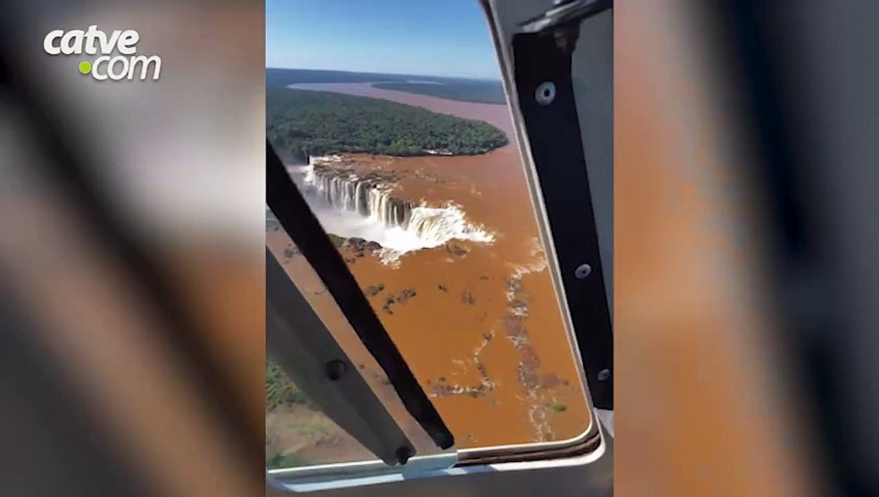 Vazão das Cataratas do Iguaçu está três vezes acima do normal nesta segunda-feira