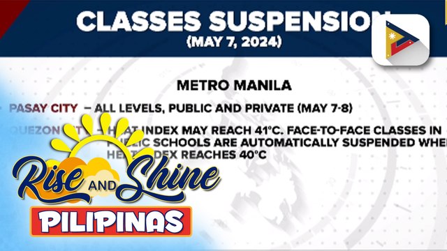 Dalawang lugar sa Metro Manila, walang pasok ngayong araw dahil sa mainit na panahon