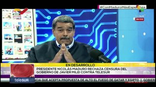 Presidente de Venezuela rechazó la censura del gobierno de Javier Milei contra teleSUR