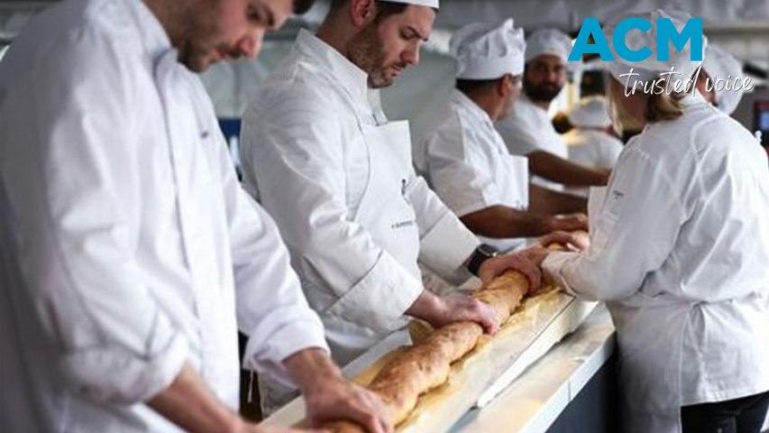 A team of 18 bakers began the process at 3am, using a specially designed open oven. The 140.53m loaf returned the title from the previous holders in Como, Italy where a 132.62-metre long baguette was baked in 2019.