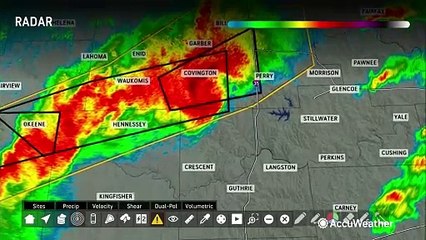 Download Video: Rain-wrapped tornadoes pose a dangerous overnight risk in parts of the Plains