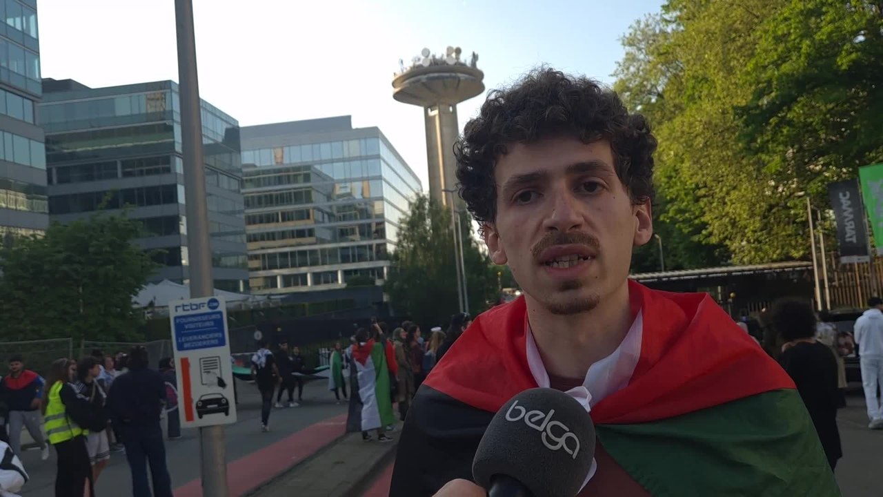 Eurovision 2024 : des manifestants pro-palestiniens ont protesté à la RTBF contre la participation d'Israël